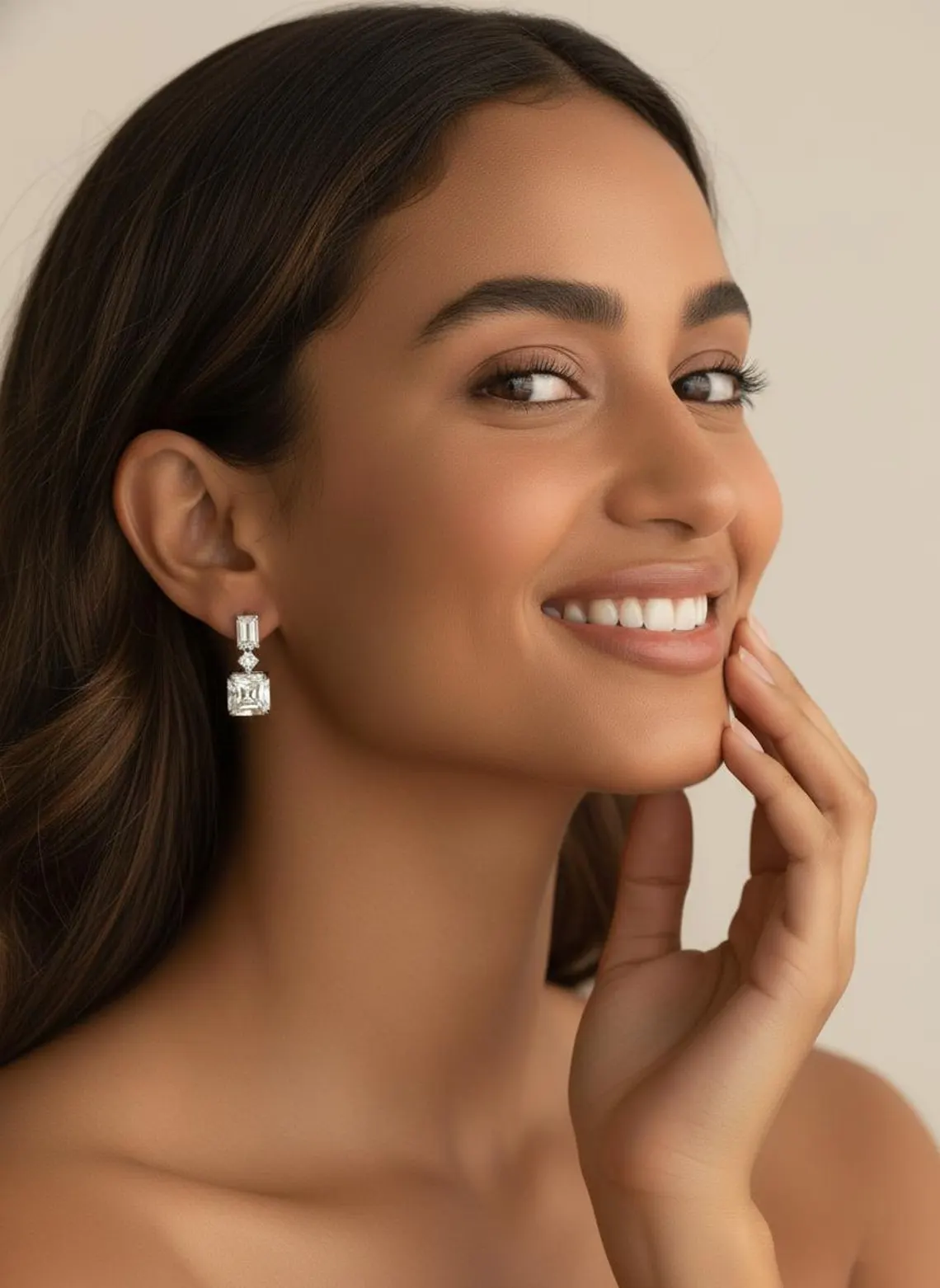 Elegant 925 Sterling Silver Moissanite Dangle Earrings Premium Emerald Cut and Asscher Cut Stones Bridal Wedding Jewelry for Women Luxury Sparkling Wedding & Party Jewelry Gift - Image 4