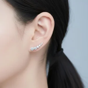 Exclusive 925 Silver Moissanite Fine Jewelry Earrings Brilliant Statement Design for Women Perfect Gift for Birthday Wedding and Anniversary with Exceptional Sparkle and Lasting Brilliance